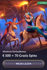 Weekend herlaadbonus 500 70 gratis spins